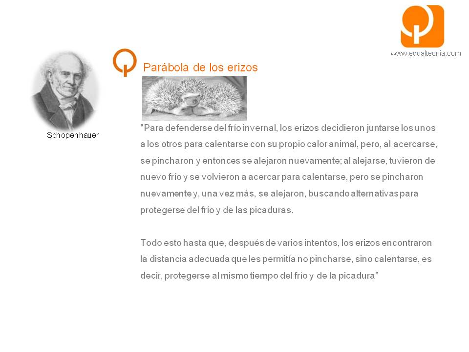 Parábola de los erizos, Schopenhauer